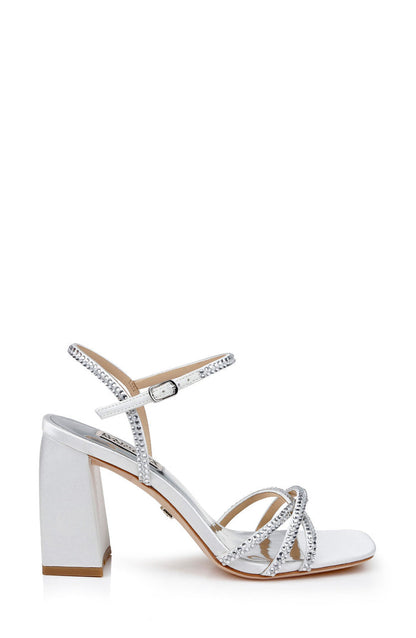 White | Brixley Block Heeled Sandal