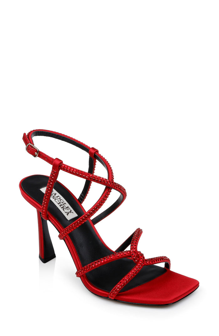 Red | Brooke Strappy Bejeweled Stiletto Sandal