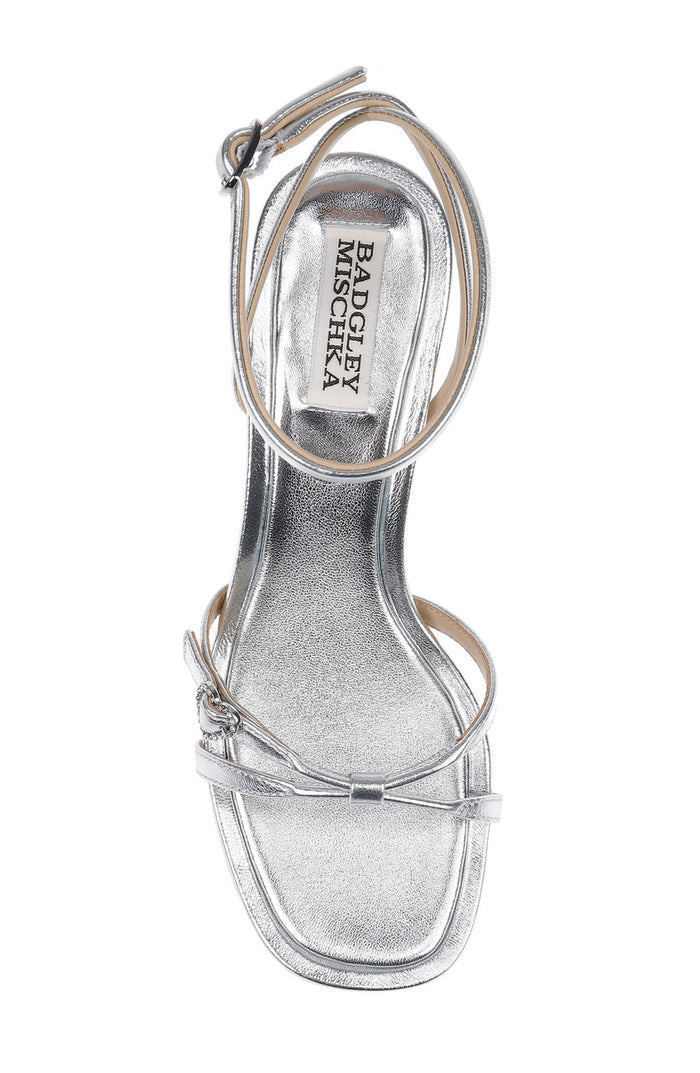 Silver | Brynna Leather Sandals with Heart Buckle