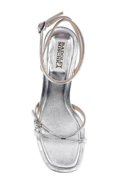 Silver | Brynna Leather Sandals with Heart Buckle