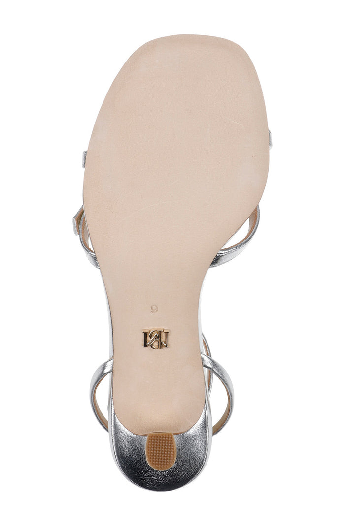Silver | Brynna Leather Sandals with Heart Buckle