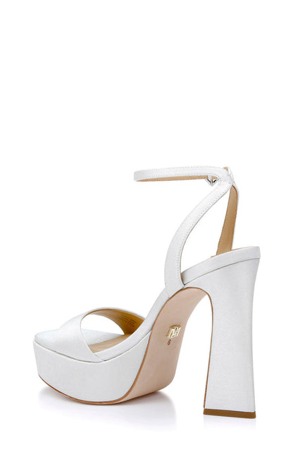 Soft White | Caia Platform Sandal with Heart-Shaped Buckle