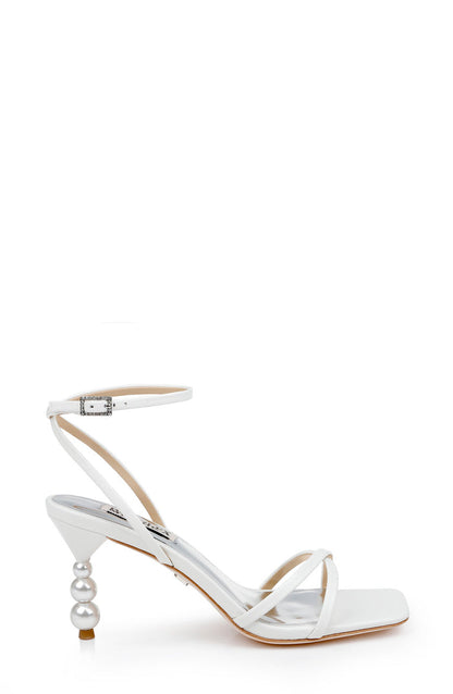 Soft White | Callie Beaded Heel Sandal