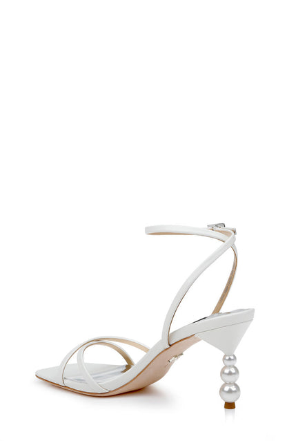 Soft White | Callie Beaded Heel Sandal