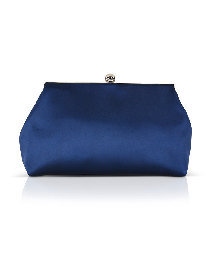 Navy | Camilla Classic Framed Satin Pouch