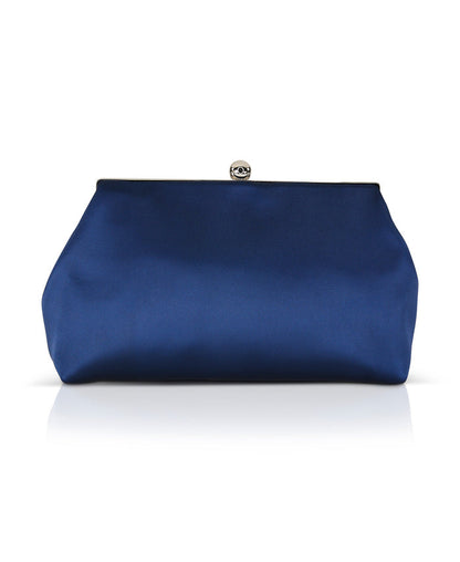 Navy | Camilla Classic Framed Satin Pouch