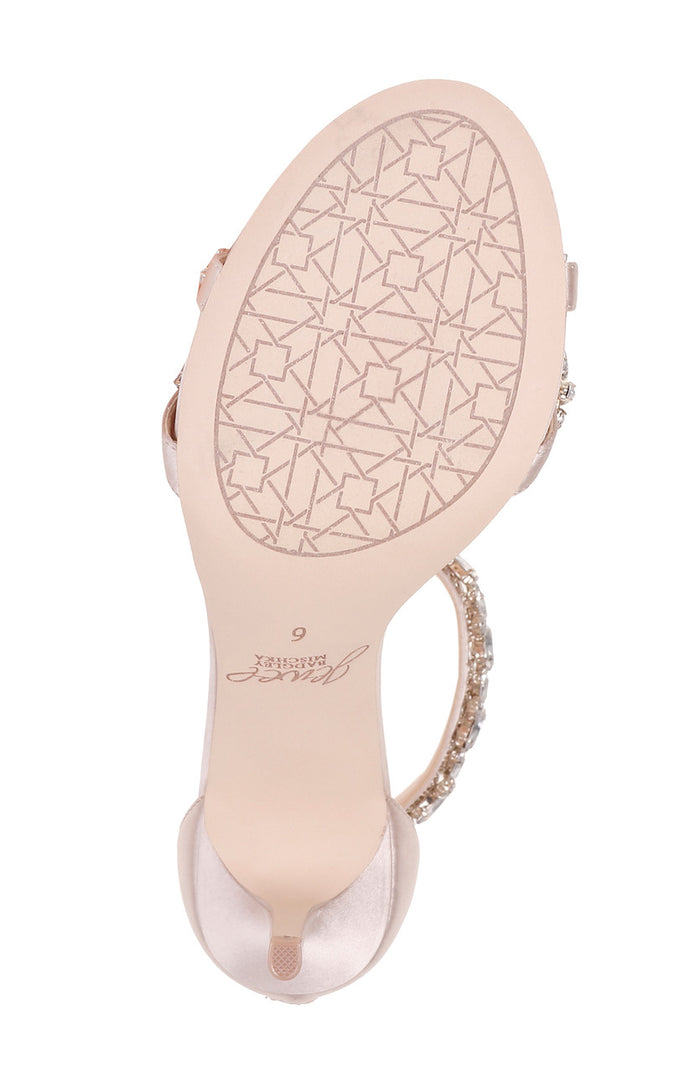 Champagne | Caroline Embellished Strap Evening Shoe