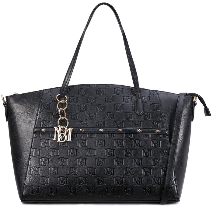 Black | Caroline Vegan Leather Tote Weekender Travel Bag