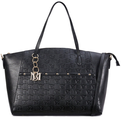 Black | Caroline Vegan Leather Tote Weekender Travel Bag