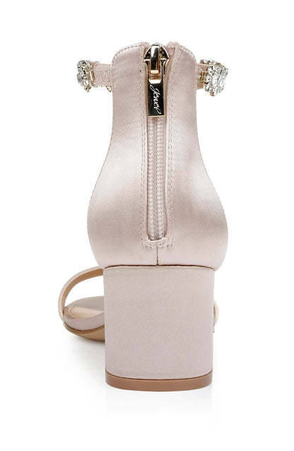 Champagne Catalina Open Toe Block Heel Heel Counter