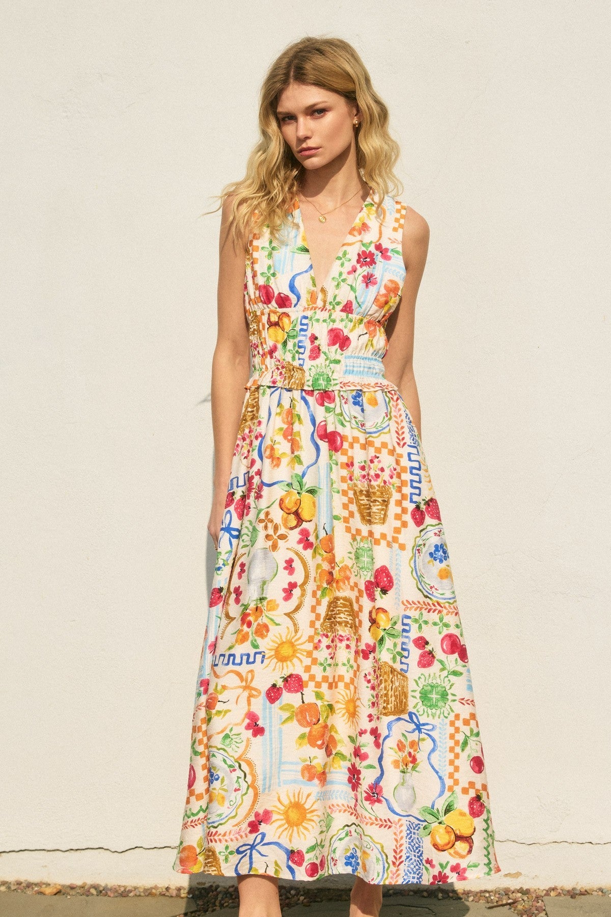 Picnic Print Summer Maxi Dress