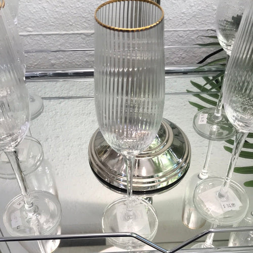 Champagne glasses gold rimmed