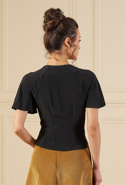 1930s / 70s Cherish Blouse - Black