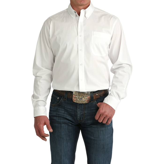 Cinch Men's L/S Modern Fit White Western Button Down Shirt