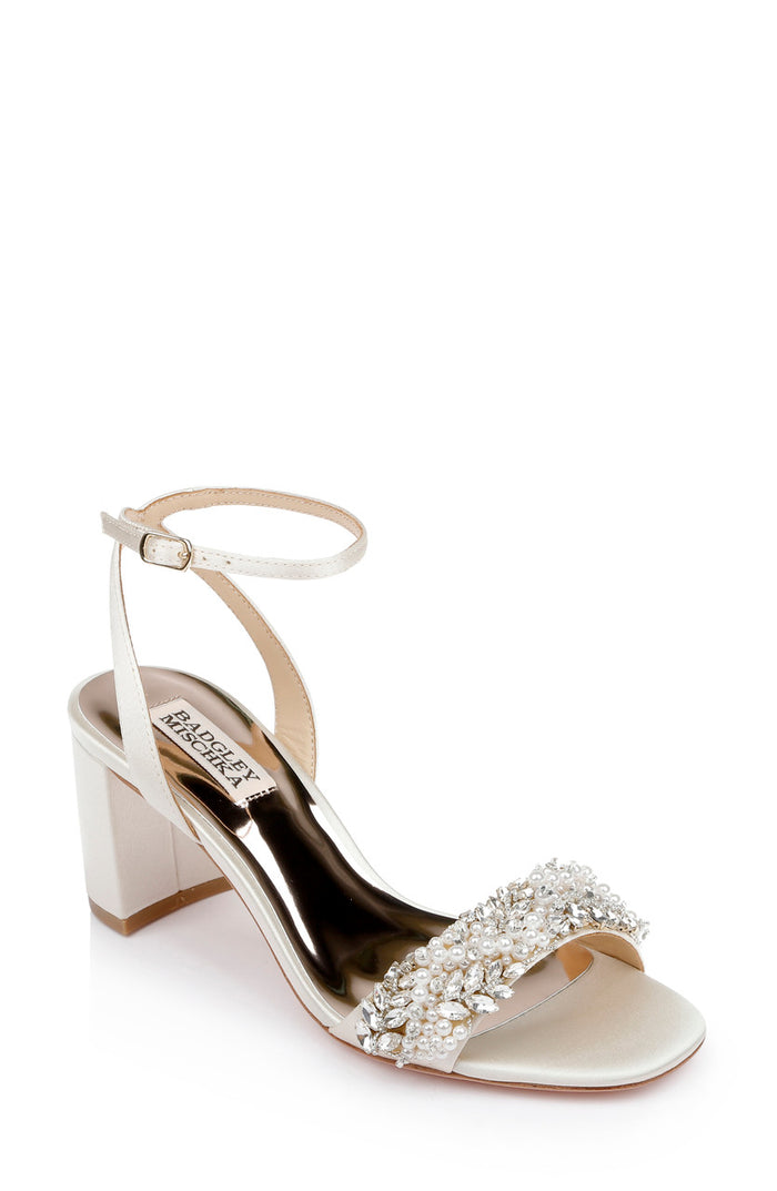 Ivory | Clara Embellished Strap Evening Shoe