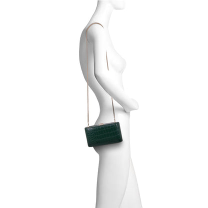 Emerald | Croc Embossed Leather Crystal Clasp Mina Form