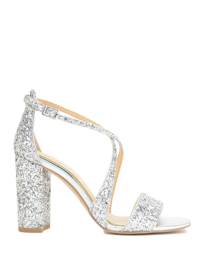 Silver | Cook Metallic Glitter Evening Shoe