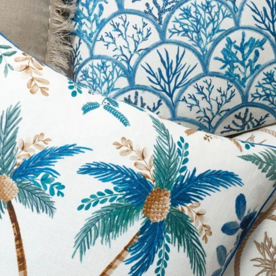 Coral Bleu Cushion
