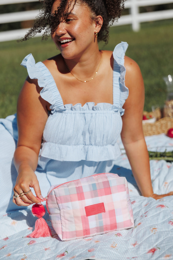 ACCESSORIES Cosmetic Case - Pink Picnic Plaid