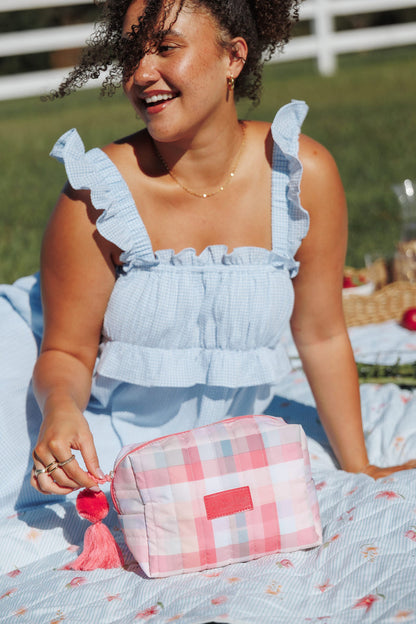 ACCESSORIES Cosmetic Case - Pink Picnic Plaid