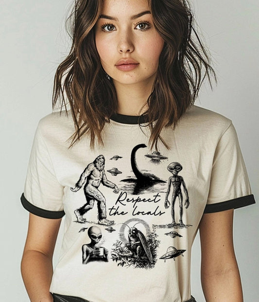Cryptid Respect The Locals Unisex Ringer Shirt