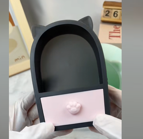 Cute Cat Ear Drawer Ornament Storage Resin Mold