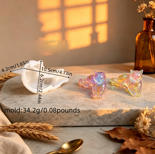 Cute Lazy Cat Figurine Resin Mold