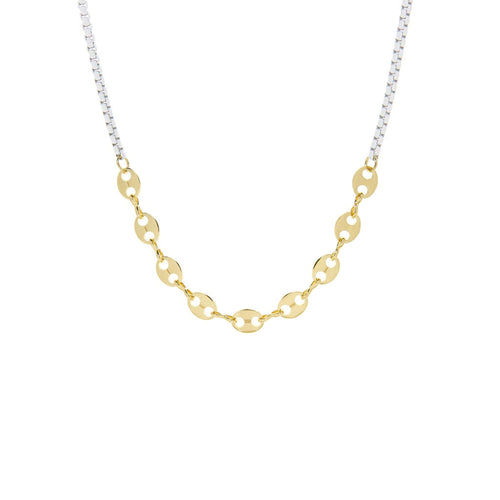 MS Enamel and Link Chain Necklace
