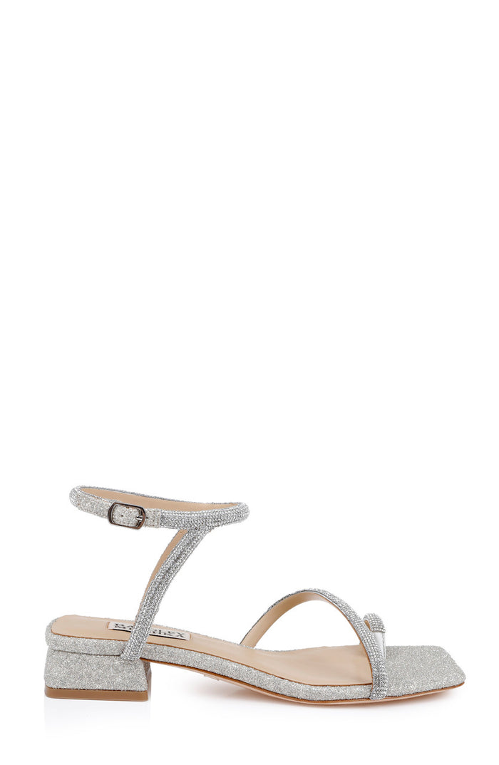 Silver | Dakotah Low Block Sandals Side
