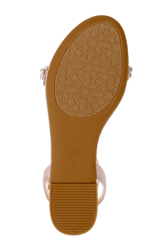 Pastel Pink | Daria Pearl and Crystal Flat Sandals
