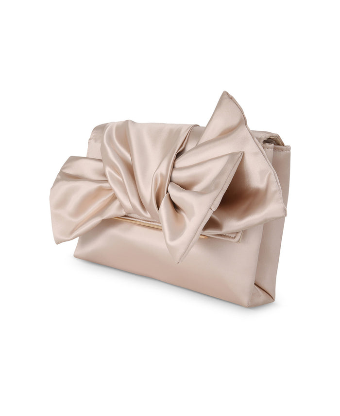 Champagne | Delilah Handtied Bow Envelope Clutch