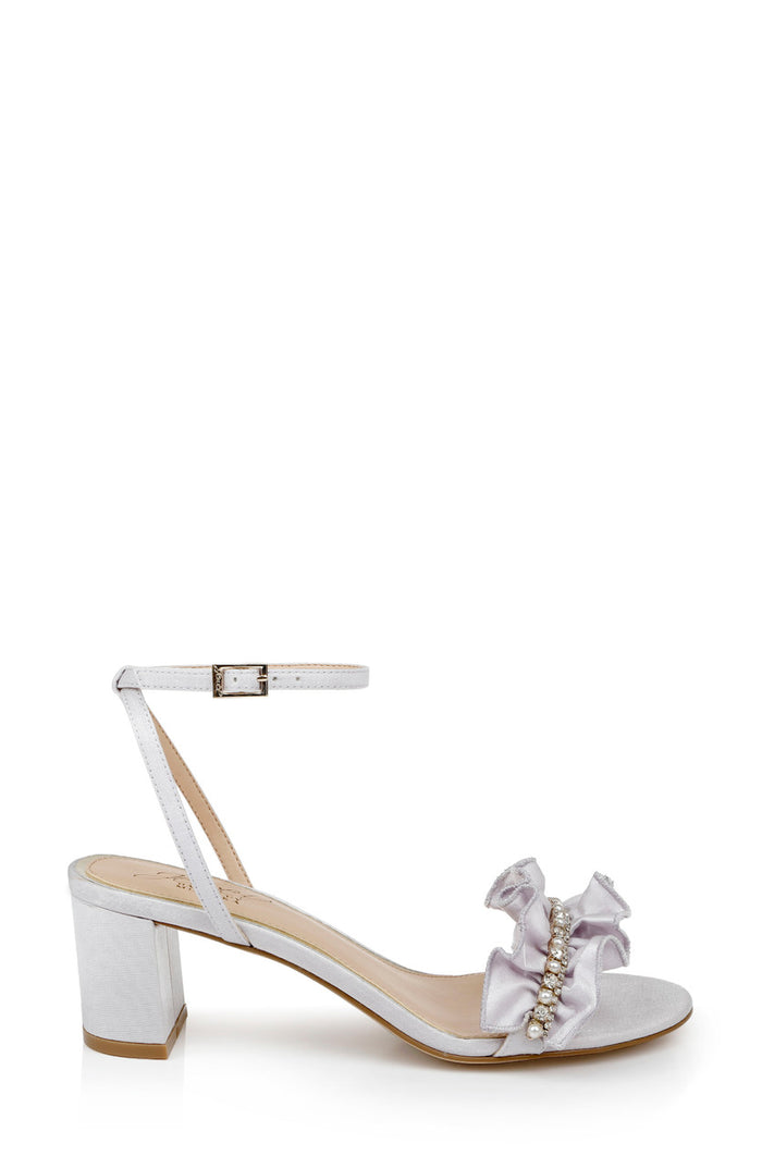 Light Lilac | Desirie Ruffle Block Heel Sandal