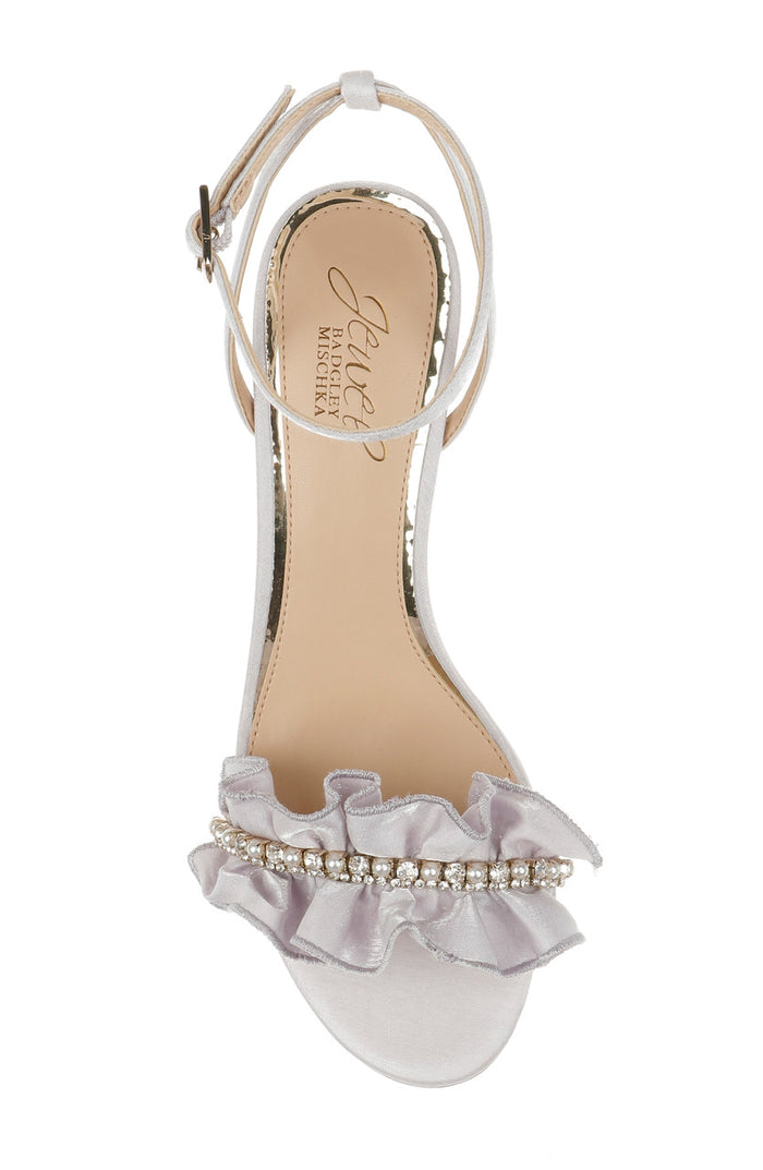 Light Lilac Desirie Ruffle Block Heel SandalTop