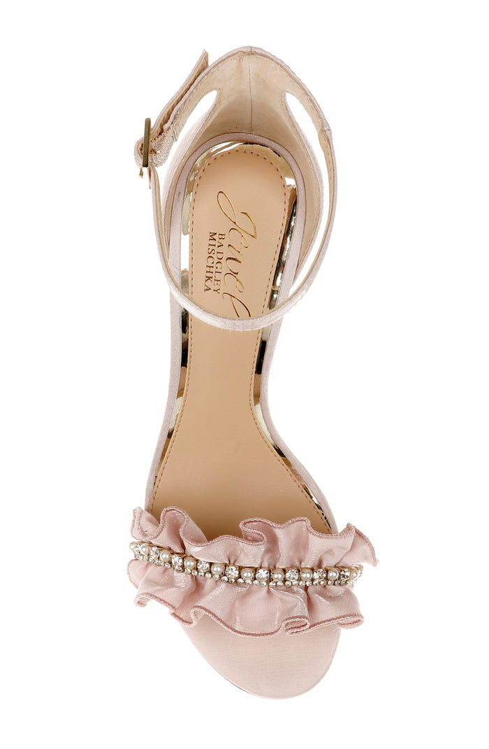Pastel Pink | Deva Ruffle High Block Heel