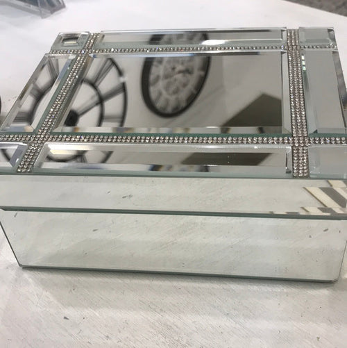 Diamanté silver jewellery box
