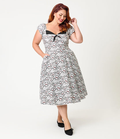 Disney Aristocats Collection by Unique Vintage Disney Plus Size Marie All Over Print Swing Dress