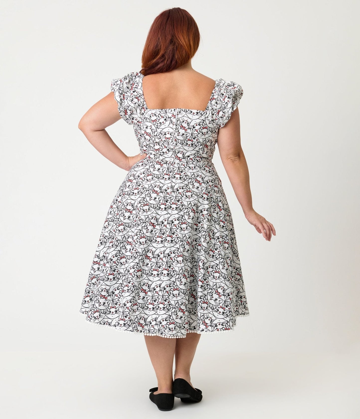 Disney Aristocats Collection by Unique Vintage Disney Plus Size Marie All Over Print Swing Dress