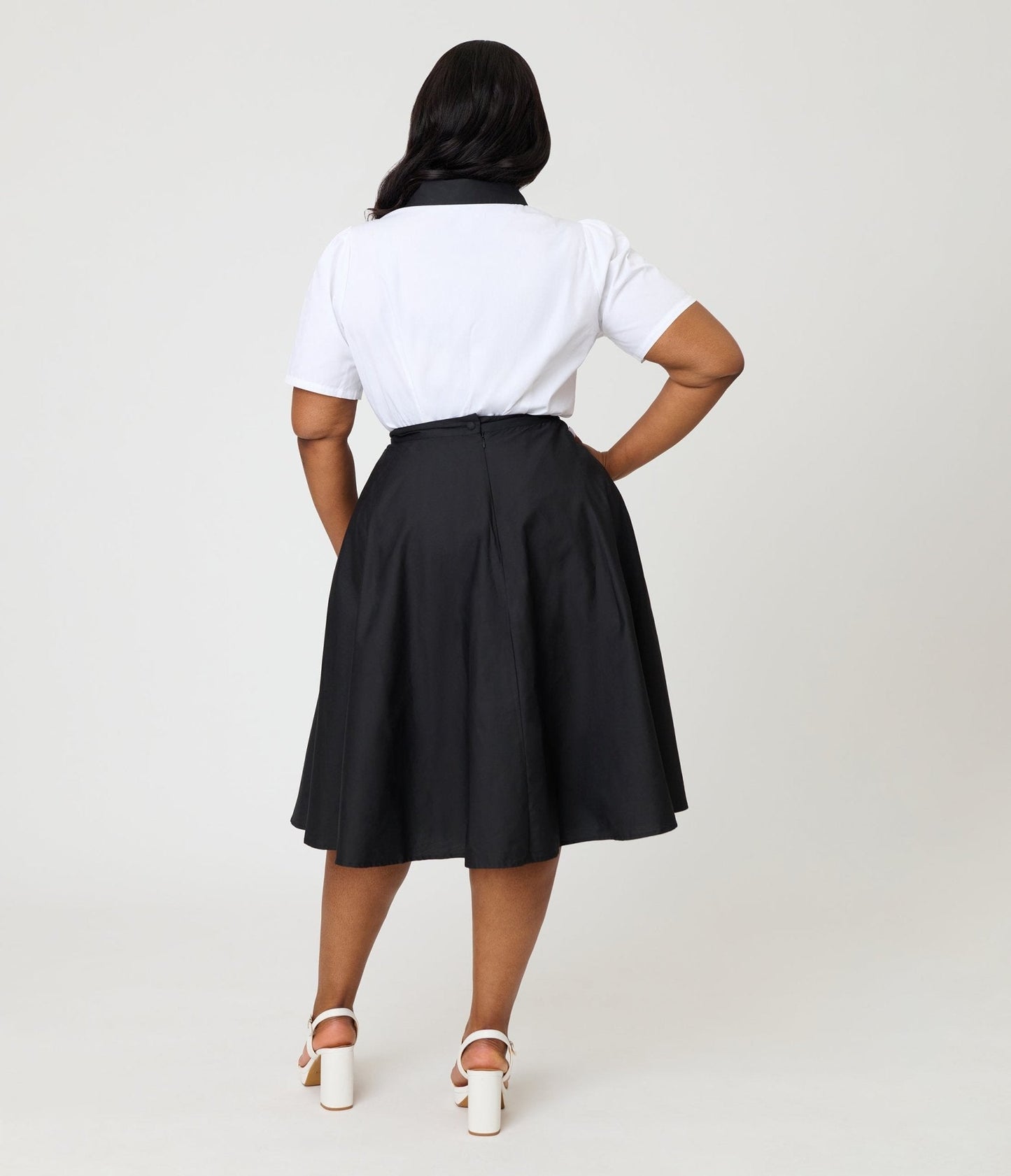 Disney Pride Collection by Unique Vintage Plus Size Black & Mickey Heart Pocket Sally Swing Skirt