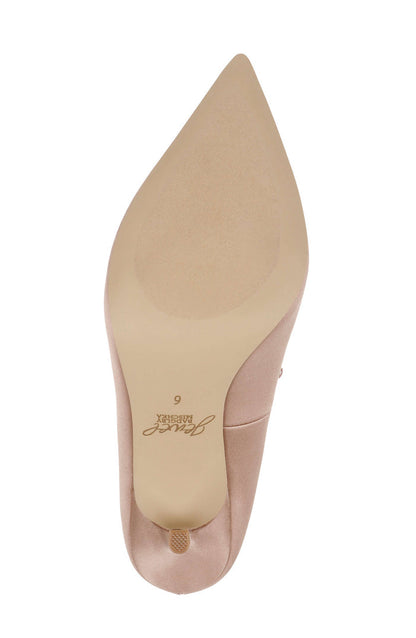 Nude | Eleni Satin Pointed Toe Scallop Pumps Sole