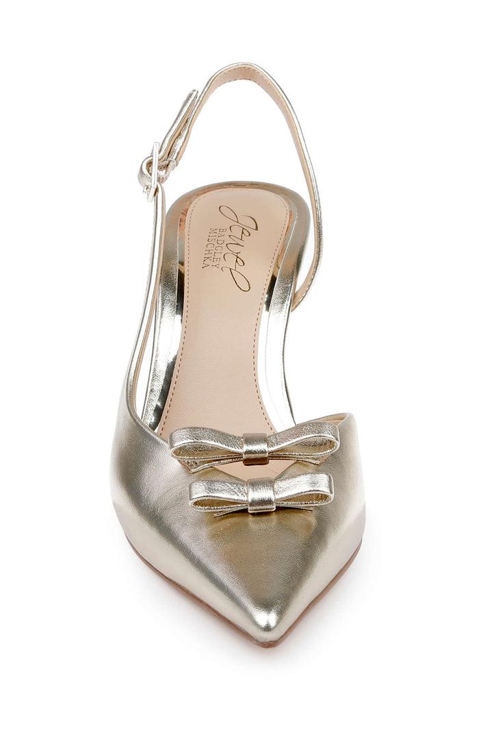 Gold Metallic | Ellery Pointed Toe Slingback Pumps Front