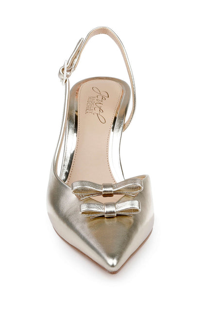 Gold Metallic | Ellery Pointed Toe Slingback Pumps Front