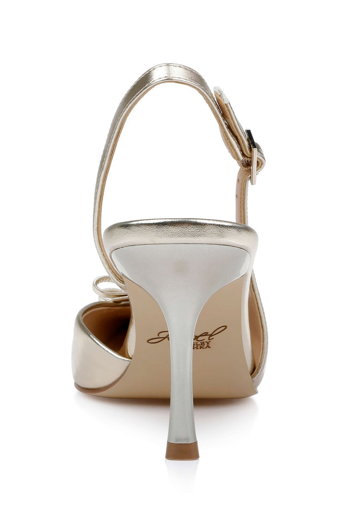 Gold Metallic | Ellery Pointed Toe Slingback Pumps Back