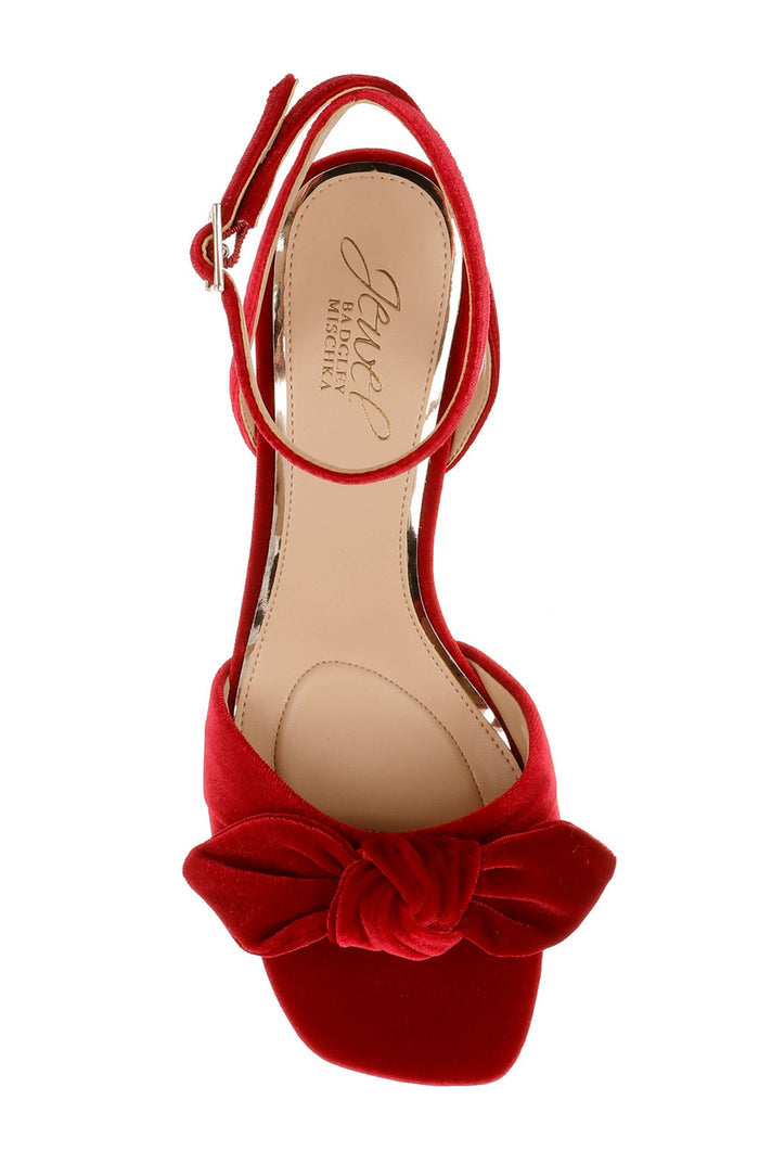 Red Velvet | Emeli Ankle Strap Bow Sandals Top