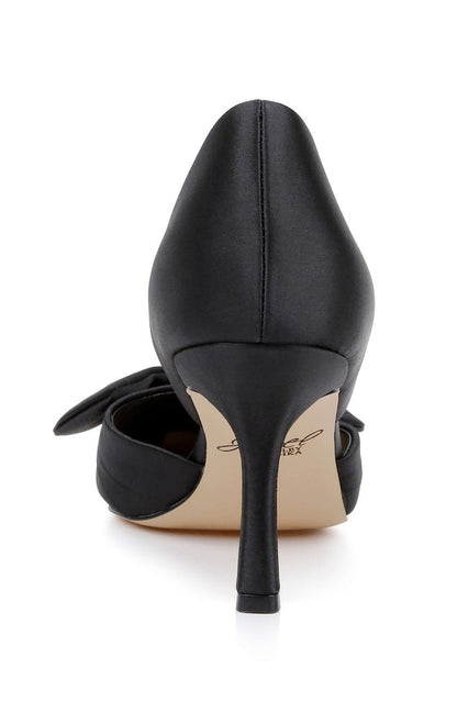 Black | Emelia Satin Bow d’Orsay Pumps Back