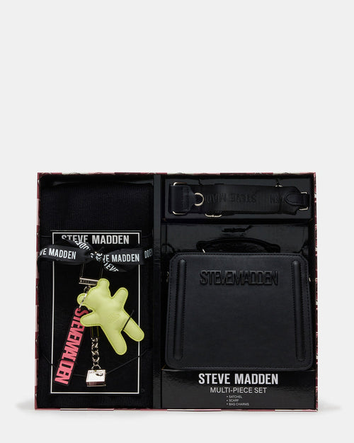 EVELYN Charm Box Gift Set Black Women's Top-Handle Crossbody Bag Gift Set | Steve Madden
