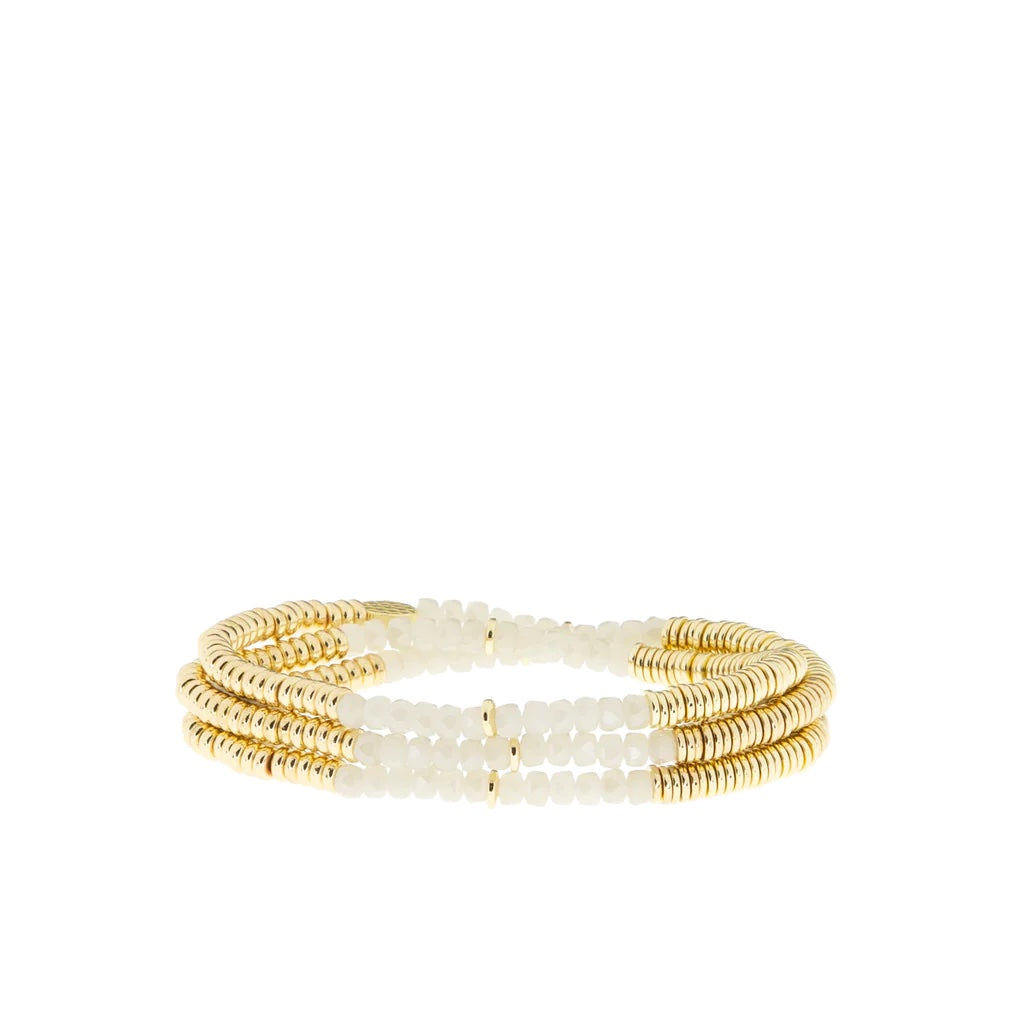 MS Metal Disc/Crystal Stretch Bracelet