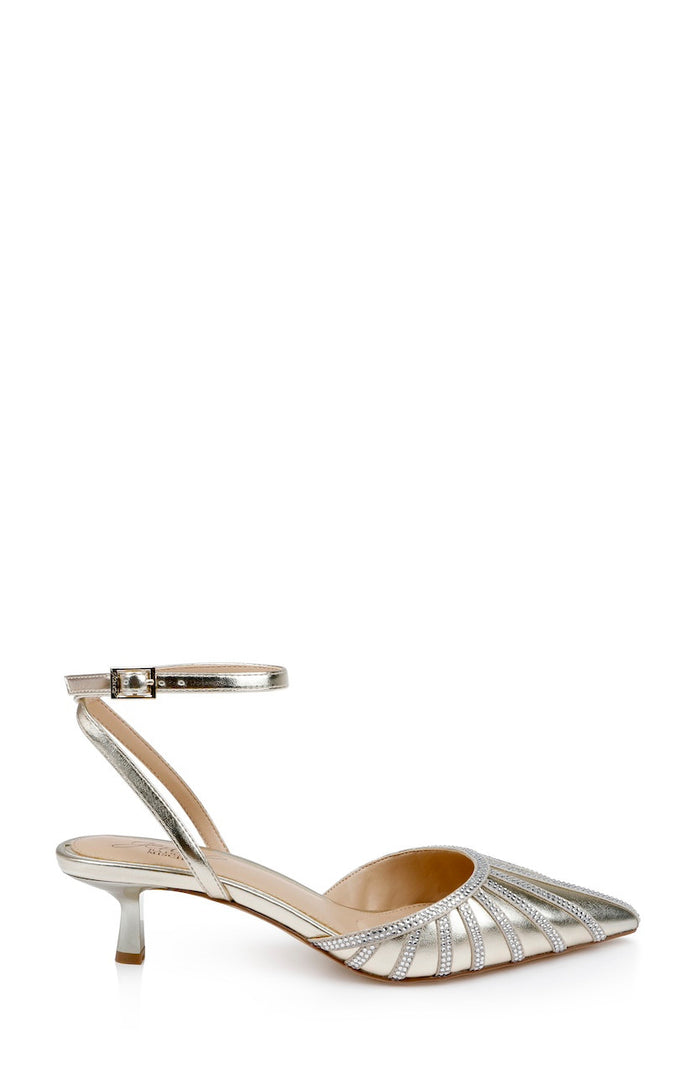 Gold Metallic | Fable Pointed Toe Kitten Heels Side