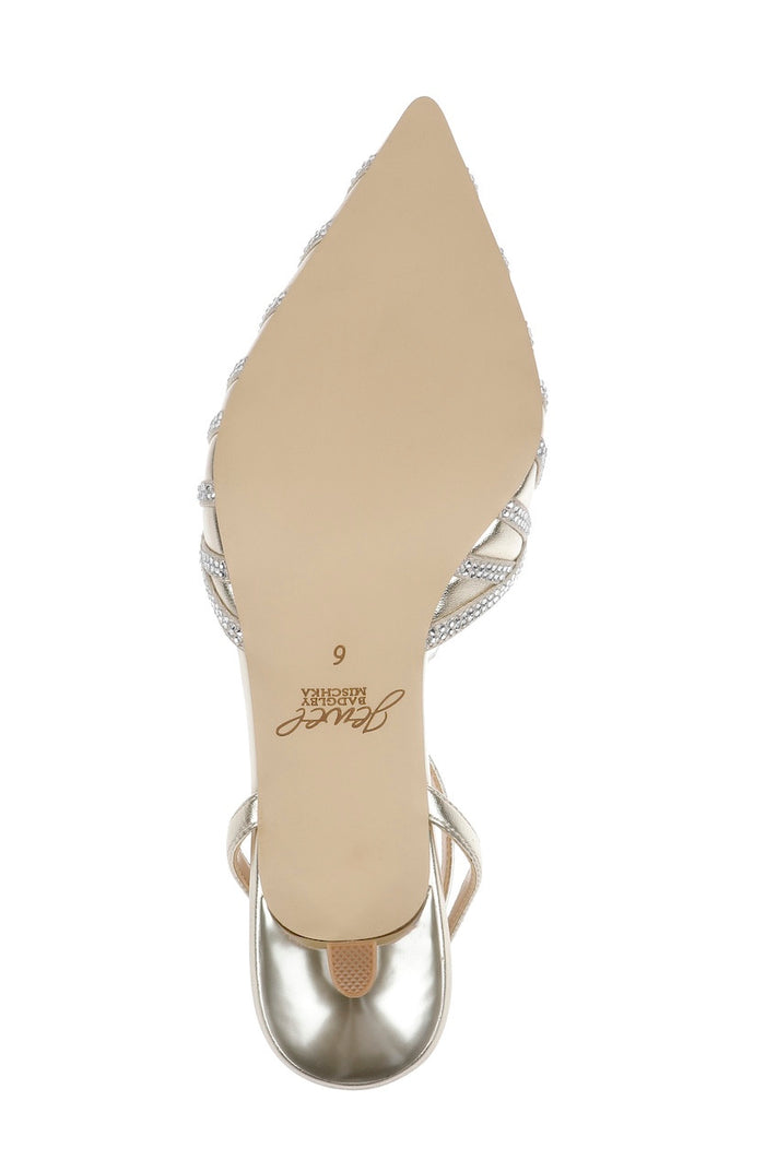 Gold Metallic | Fable Pointed Toe Kitten Heels Sole