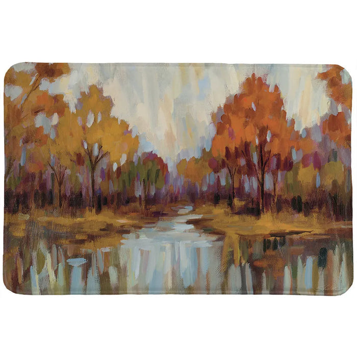 Fall Aquarelle Purple Memory Foam Rug