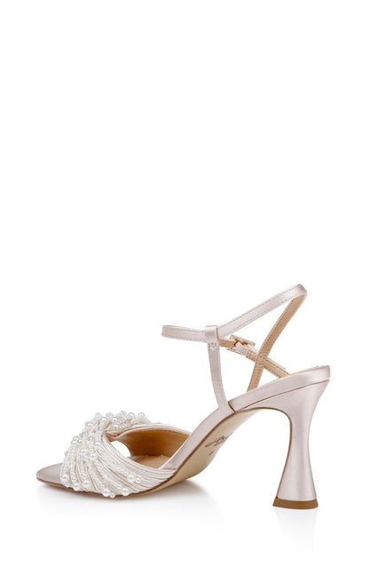 Champagne | Fanny Pearl Stiletto Heel Sandals Back Side